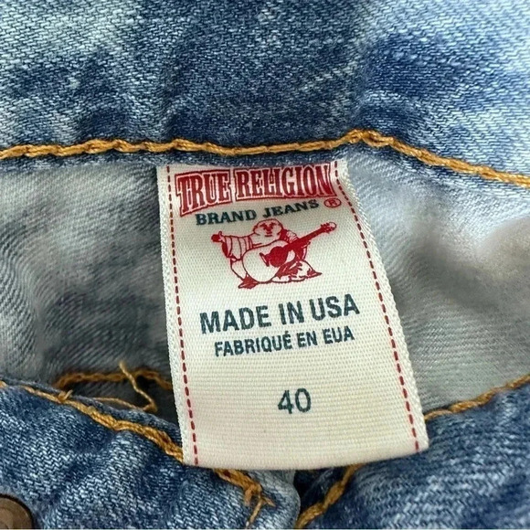 True Religion Mens Light Antelope Bleached Geno Slim Jeans - Picture 5 of 10